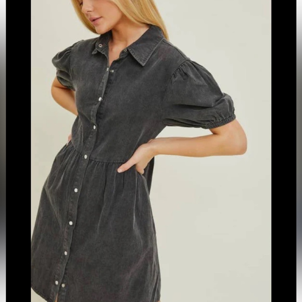 ASOS design denim washed mini tea dress